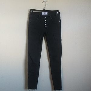 Free People Button Front Black Jeans